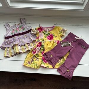 Matilda Jane Purple and Yellow Kids Matching Set